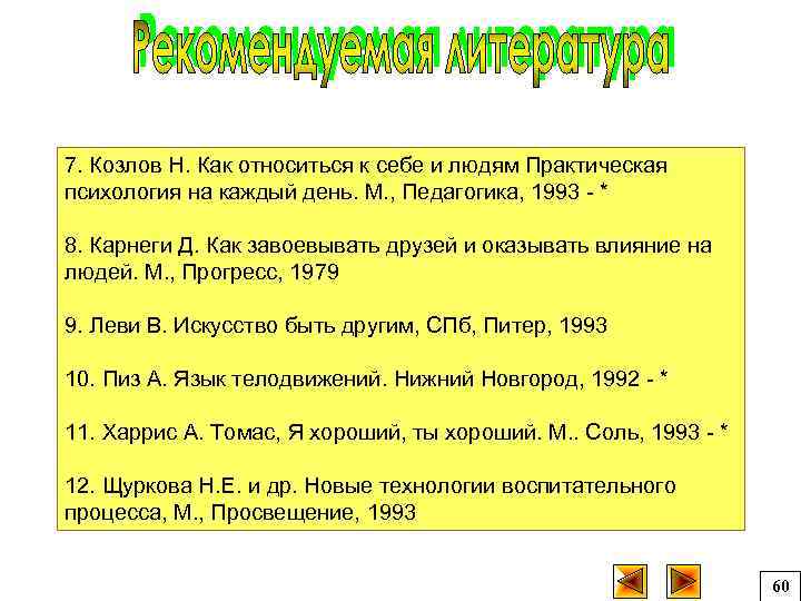 7. Козлов Н. Как относиться к себе и людям Практическая психология на каждый день.