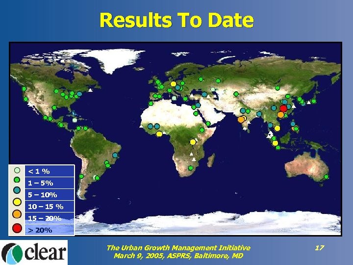 Results To Date <1% 1 – 5% 5 – 10% 10 – 15 %