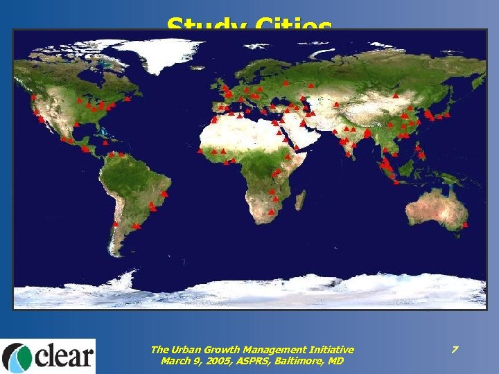 Study Cities The Urban Growth Management Initiative March 9, 2005, ASPRS, Baltimore, MD 7