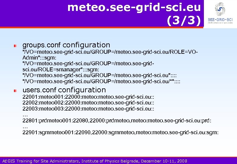 meteo. see-grid-sci. eu (3/3) groups. configuration 