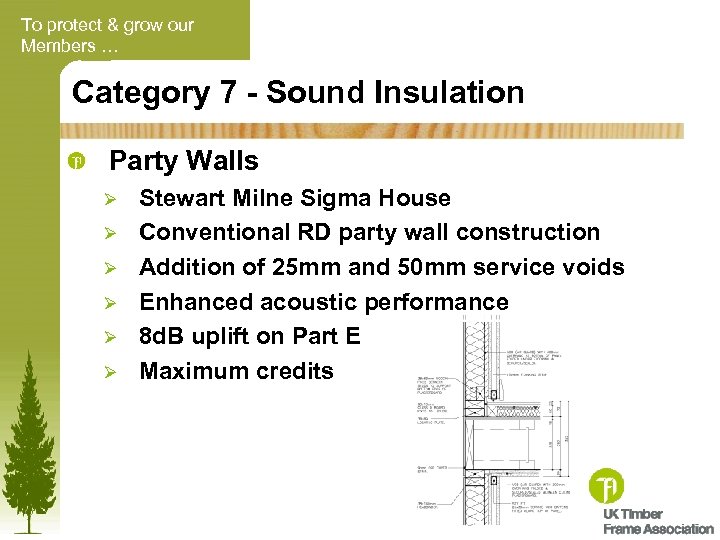 To protect & grow our Members … Category 7 - Sound Insulation Party Walls