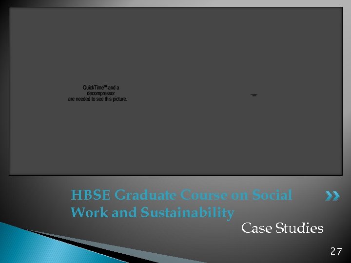 HBSE Graduate Course on Social Work and Sustainability Case Studies 27 