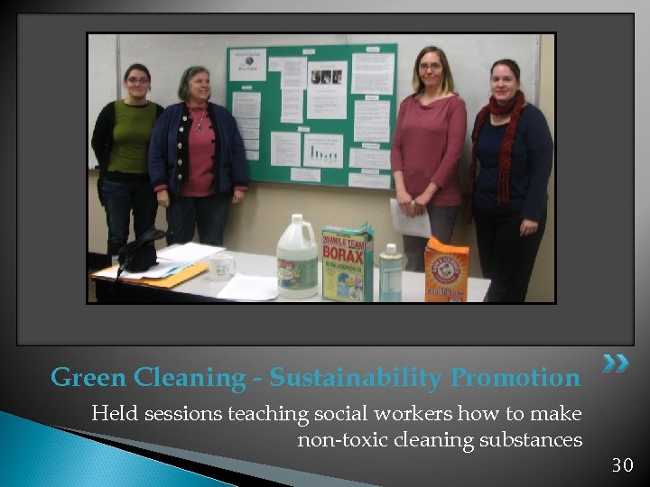 Green Cleaning - Sustainability Promotion Held sessions teaching social workers how to make non-toxic