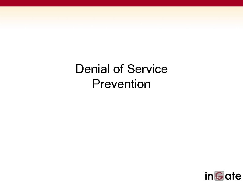 Denial of Service Prevention 