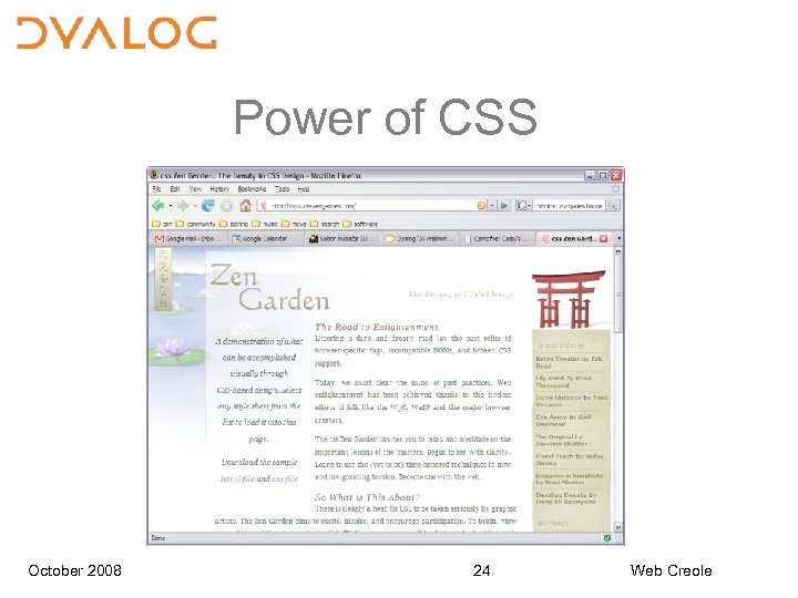Power of CSS October 2008 24 Web Creole 