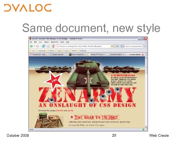 Same document, new style October 2008 25 Web Creole 