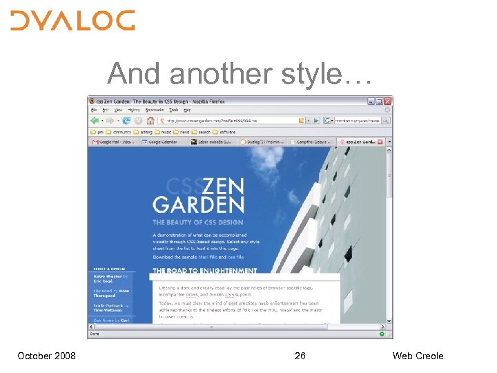 And another style… October 2008 26 Web Creole 