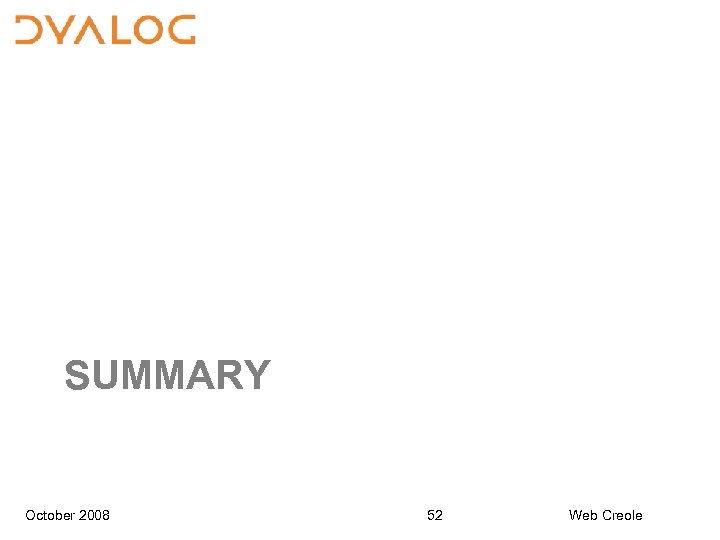 SUMMARY October 2008 52 Web Creole 