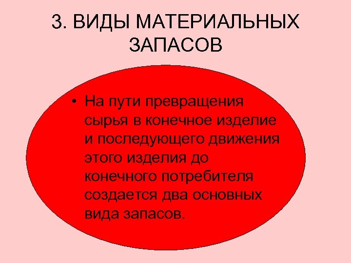 3. ВИДЫ МАТЕРИАЛЬНЫХ ЗАПАСОВ • На пути превращения сырья в конечное изделие и последующего