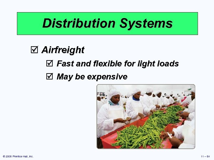 Distribution Systems þ Airfreight þ þ © 2008 Prentice Hall, Inc. Fast and flexible