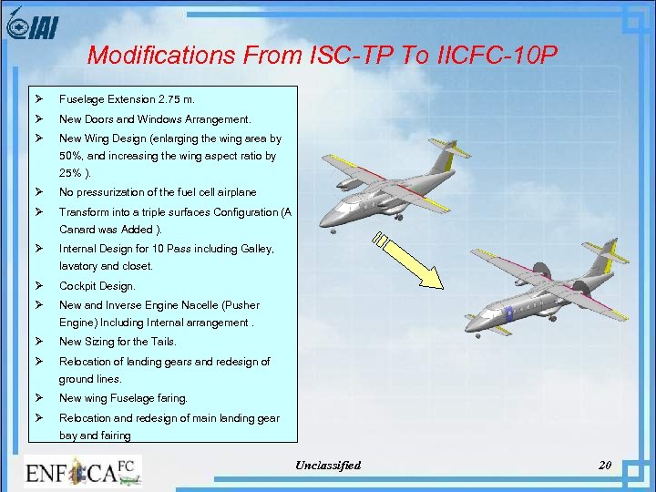 Modifications From ISC-TP To IICFC-10 P Ø Fuselage Extension 2. 75 m. Ø New