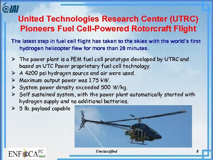 United Technologies Research Center (UTRC) Pioneers Fuel Cell-Powered Rotorcraft Flight The latest step in