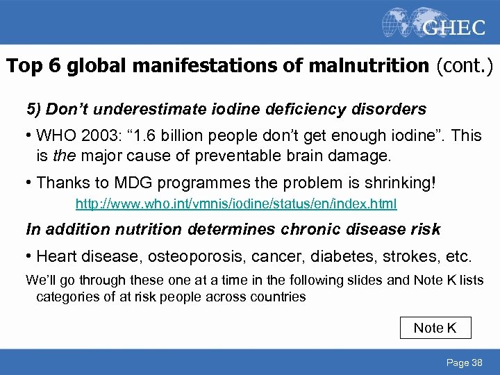 Top 6 global manifestations of malnutrition (cont. ) 5) Don’t underestimate iodine deficiency disorders