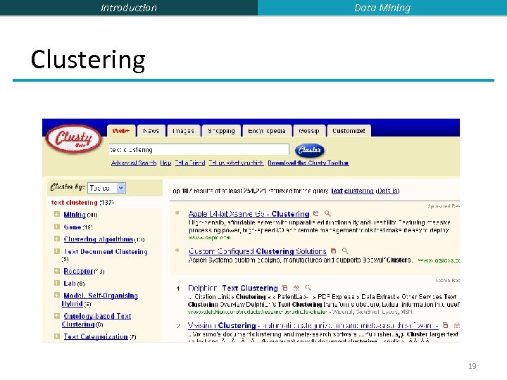 Introduction Data Mining Clustering 19 