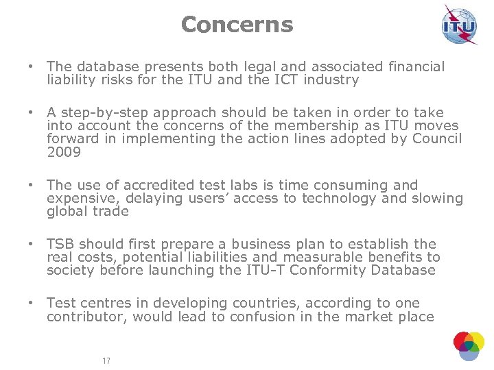 Concerns • The database presents both legal and associated financial liability risks for the