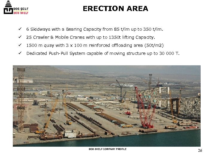 ERECTION AREA ü 6 Skidways with a Bearing Capacity from 85 t/lm up to