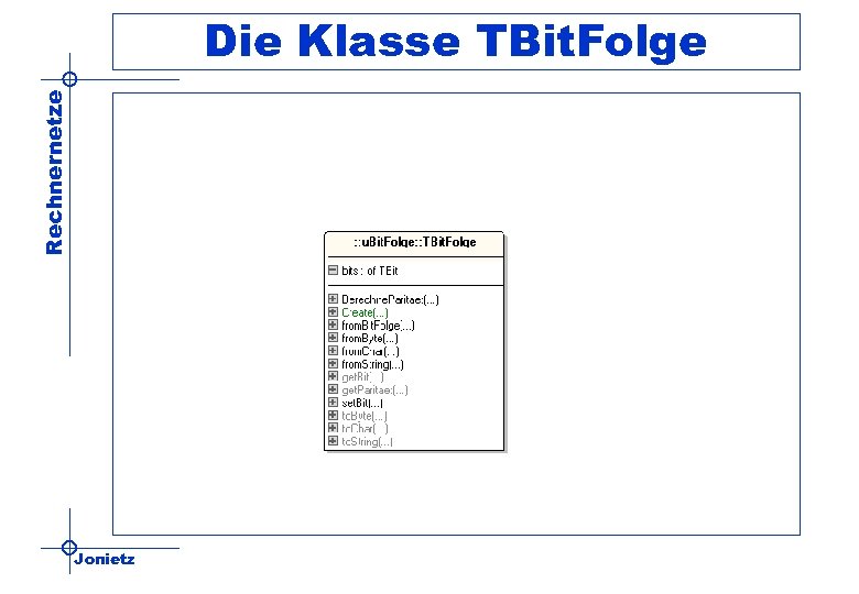 Rechnernetze Die Klasse TBit. Folge Jonietz 