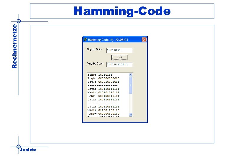 Rechnernetze Hamming-Code Jonietz 