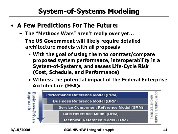 System-of-Systems Modeling • A Few Predictions For The Future: – The “Methods Wars” aren’t
