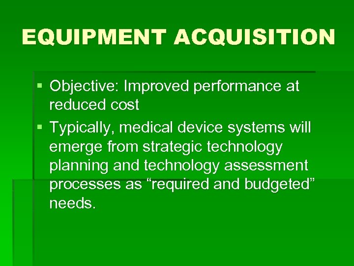 Equipment Acquisition Risk Management Mohd Yusof bin