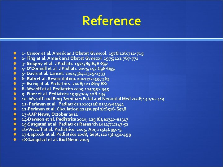 Reference 1 - Carson et al. American J Obstet Gynecol. 1976: 126: 712 -715