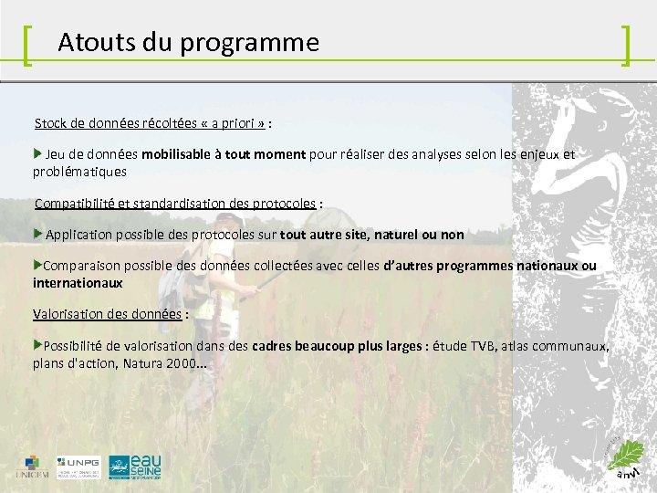 [ Atouts du programme Stock de données récoltées « a priori » : Jeu
