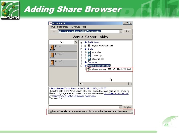 Adding Share Browser 85 