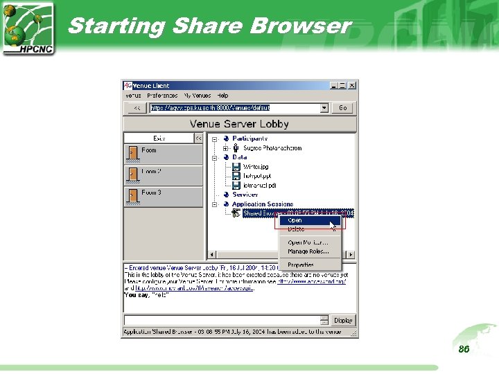 Starting Share Browser 86 