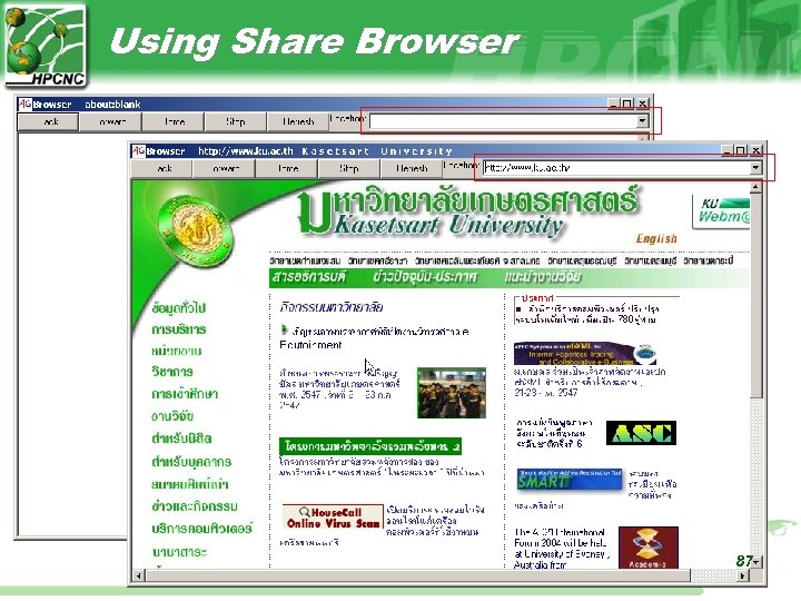 Using Share Browser 87 