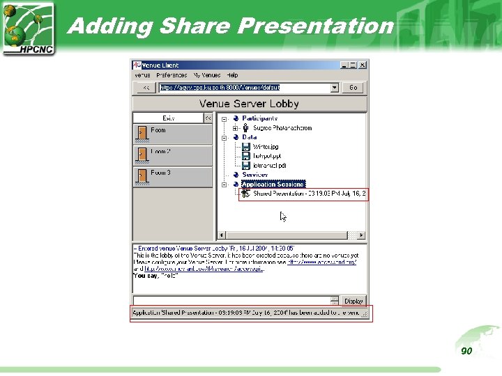 Adding Share Presentation 90 