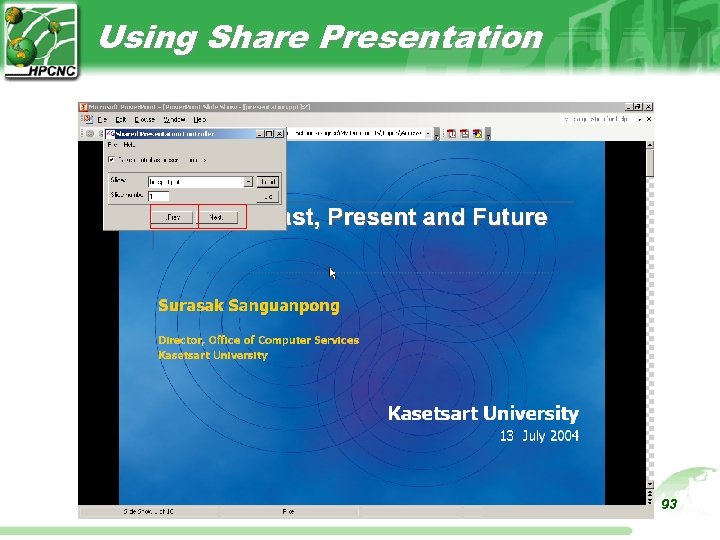 Using Share Presentation 93 