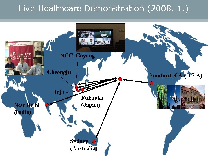 Live Healthcare Demonstration (2008. 1. ) NCC, Goyang Cheongju Jeju New Delhi (India) Stanford,