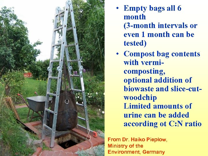  • Empty bags all 6 month (3 -month intervals or even 1 month