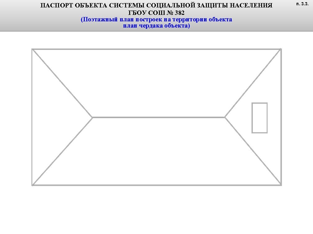 ПАСПОРТ ОБЪЕКТА СИСТЕМЫ СОЦИАЛЬНОЙ ЗАЩИТЫ НАСЕЛЕНИЯ ГБОУ СОШ № 382 (Поэтажный план построек на