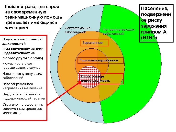 Любая страна, где спрос на своевременную реанимационную помощь превышает имеющийся потенциал Подкатегория больных с