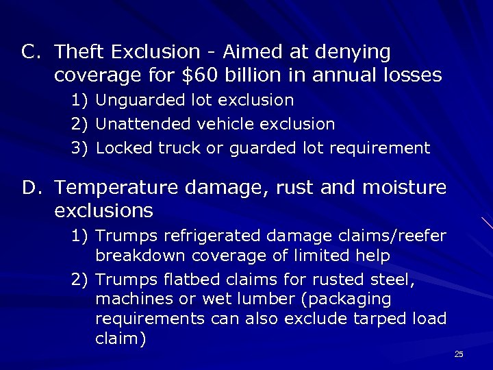 C. Theft Exclusion - Aimed at denying coverage for $60 billion in annual losses