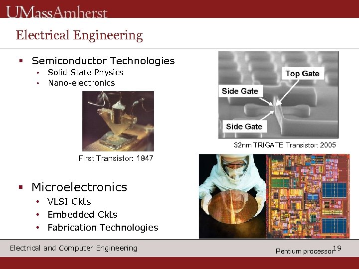 Electrical Engineering § Semiconductor Technologies • • Solid State Physics Nano-electronics 32 nm TRIGATE