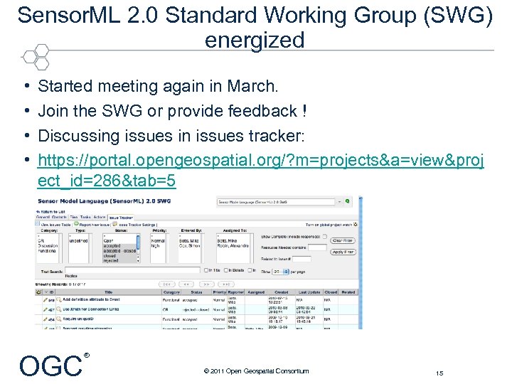 Sensor. ML 2. 0 Standard Working Group (SWG) energized • • Started meeting again