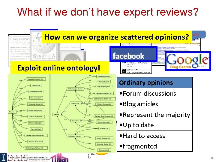 What if we don’t have expert reviews? How can we organize scattered opinions? 190,