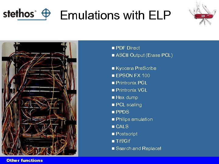 Emulations with ELP PDF Direct n ASCII Output (Erase PCL) n n Kyocera Pre.
