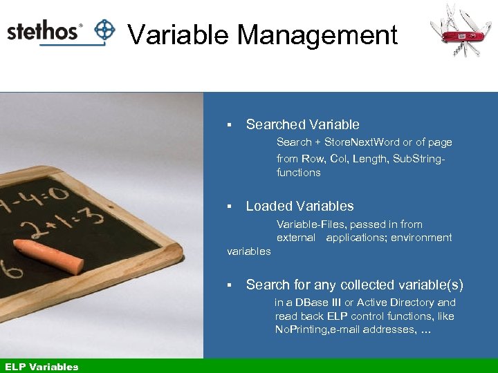 Variable Management § Searched Variable Search + Store. Next. Word or of page from
