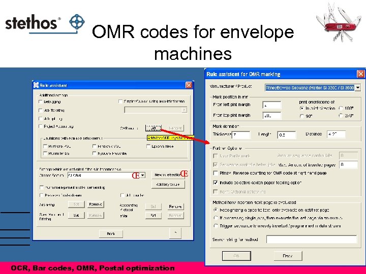 OMR codes for envelope machines Œ OCR, Bar codes, OMR, Postal optimization Œ 
