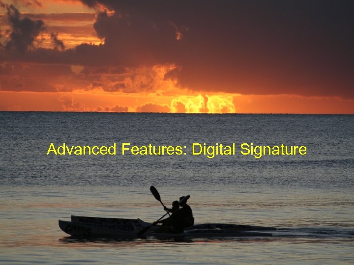 Advanced Features: Digital Signature 