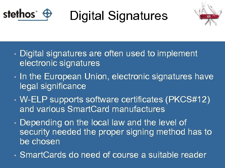Digital Signatures • Digital signatures are often used to implement electronic signatures • In