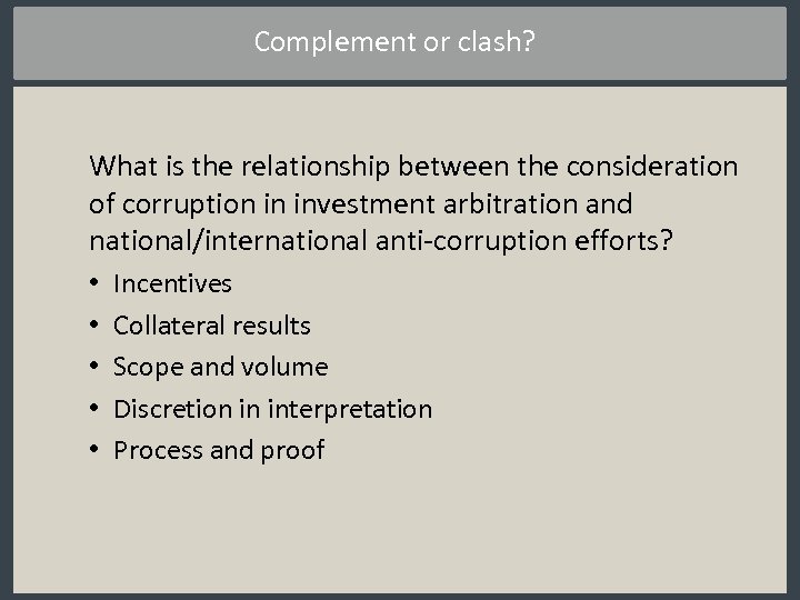 Complement or clash? What is the relationship between the consideration of corruption in investment