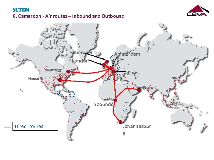 SCTEM 6. Cameroon - Air routes – Inbound and Outbound Aberdeen Amsterdam London New