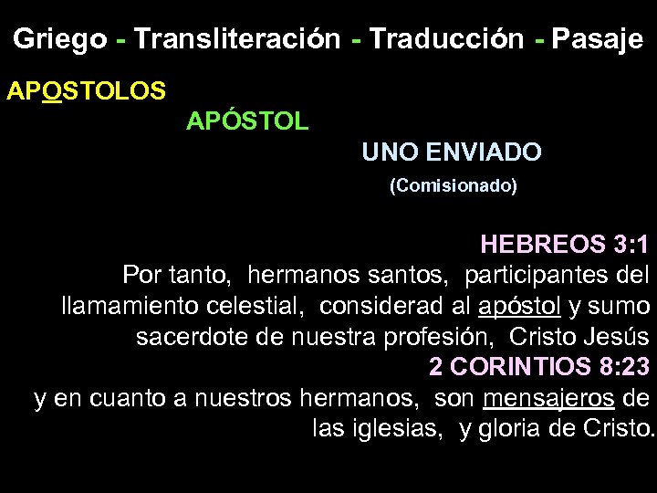 Griego Transliteración Traducción Pasaje Por Bill H Reeves