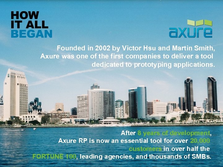 Founded in 2002 by Victor Hsu and Martin Smith, Axure was one of the