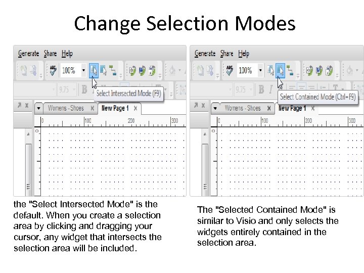 Change Selection Modes the 