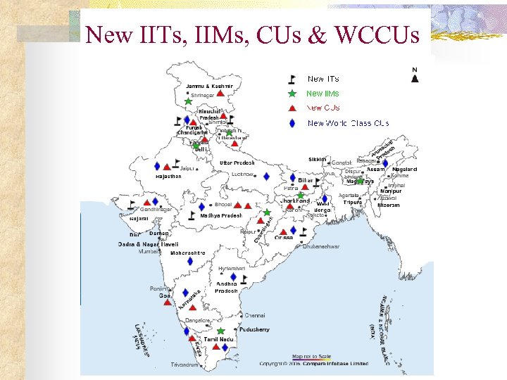 New IITs, IIMs, CUs & WCCUs 